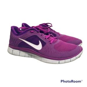 NIKE Women Free Run ID Purple Sneakers Size 10.5
